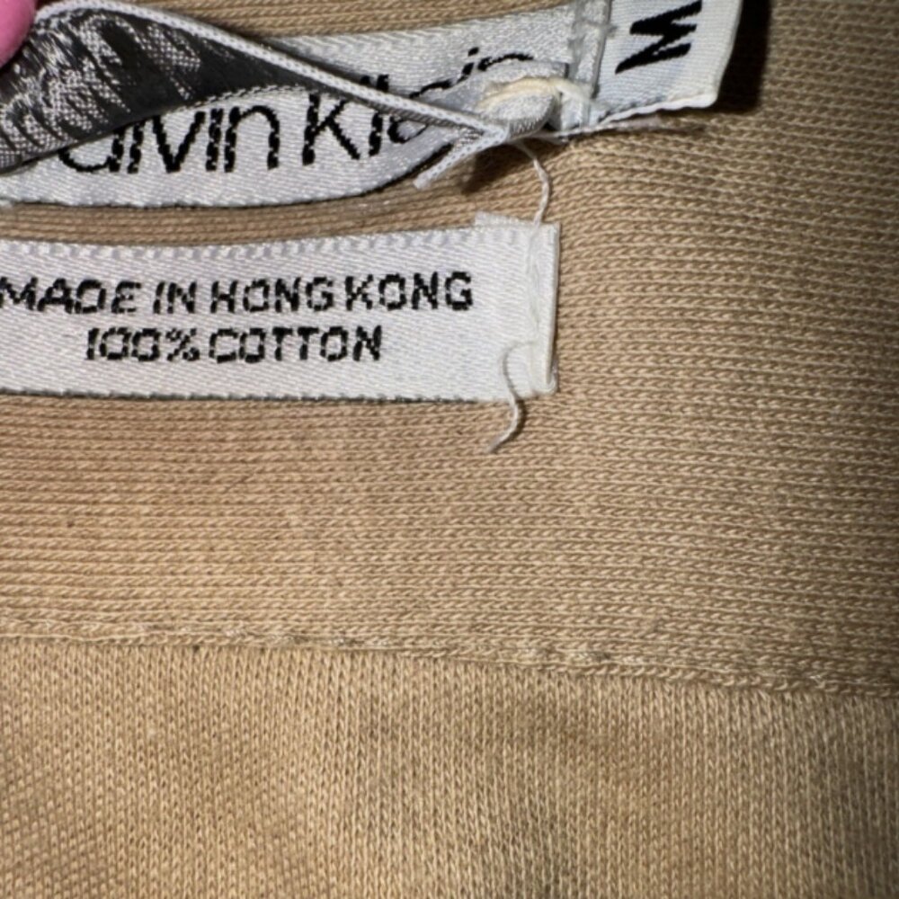 Vintage Calvin Klein Women’s Pencil Skirt Size Medium Color Tan 100% Cotton - Picture 7 of 7